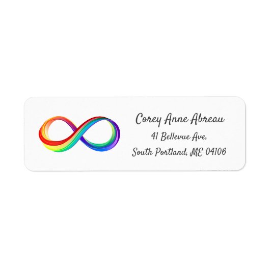 Gelaagd Rainbow Infinity symbool Etiket (Voorkant)