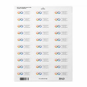 Gelaagd Rainbow Infinity symbool Etiket (Full Sheet)