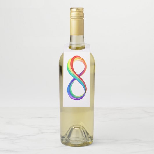 Gelaagd Rainbow Infinity symbool Flessenhanger (Op fles)