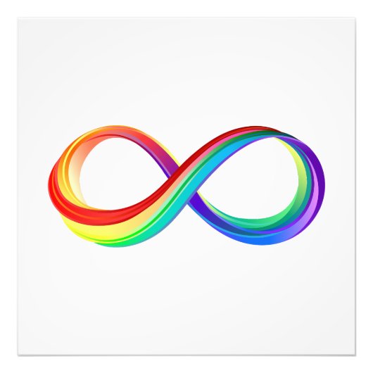Gelaagd Rainbow Infinity symbool Foto Afdruk (Voorkant)