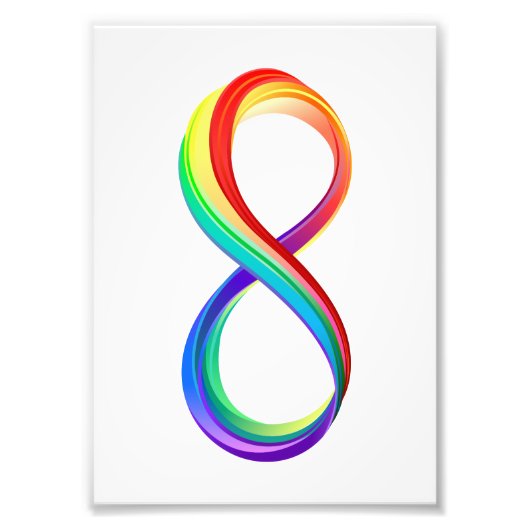 Gelaagd Rainbow Infinity symbool Foto Afdruk (Voorkant)