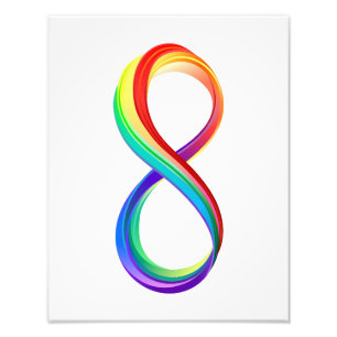 Gelaagd Rainbow Infinity symbool Foto Afdruk