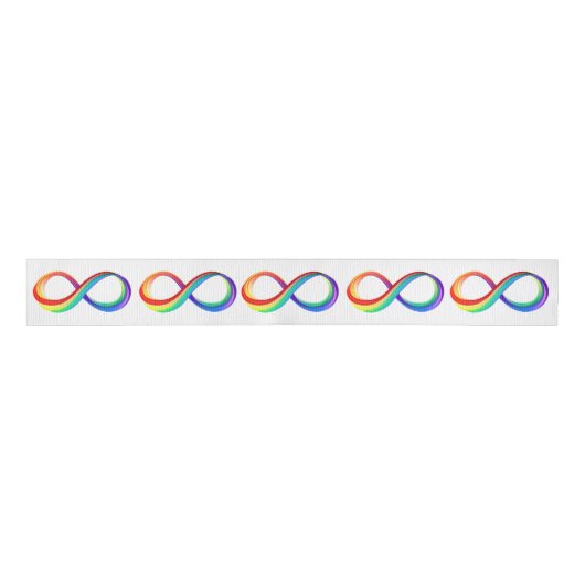 Gelaagd Rainbow Infinity symbool Grosgrain Lint (Voorkant)