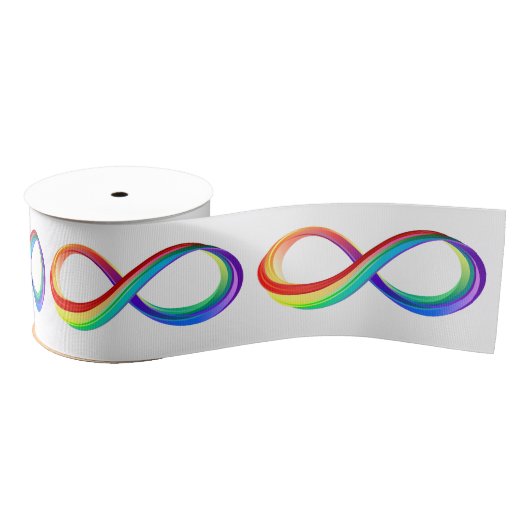 Gelaagd Rainbow Infinity symbool Grosgrain Lint (Spoel)