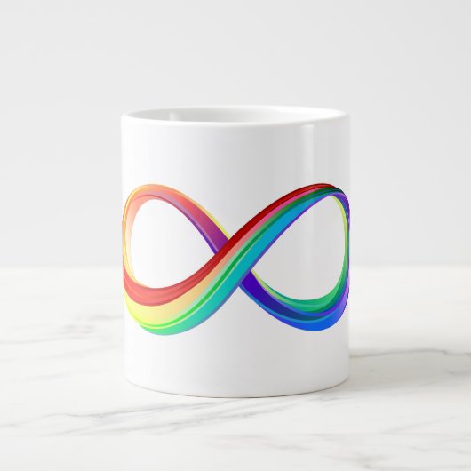 Gelaagd Rainbow Infinity symbool Grote Koffiekop (Voorkant)