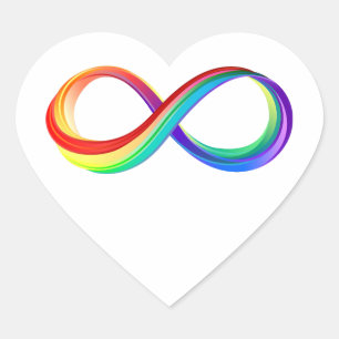 Gelaagd Rainbow Infinity symbool Hart Sticker