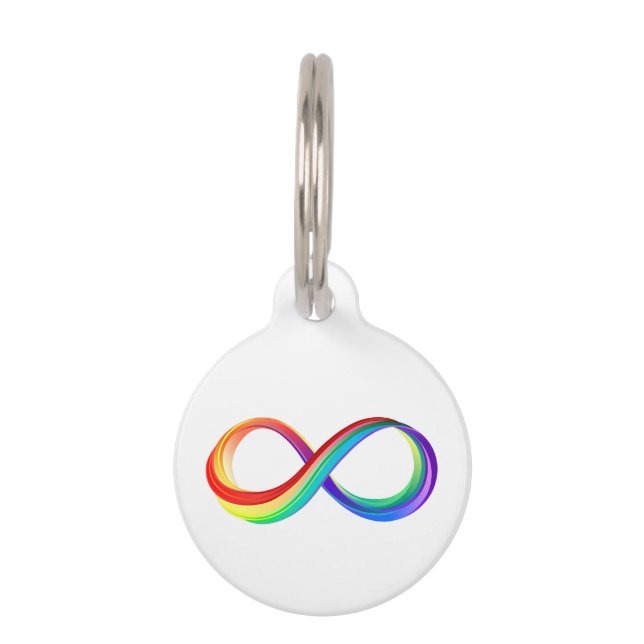 Gelaagd Rainbow Infinity symbool Huisdierpenning (Voorkant)