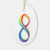Gelaagd Rainbow Infinity symbool Keramisch Ornament (Links)