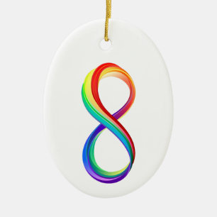 Gelaagd Rainbow Infinity symbool Keramisch Ornament