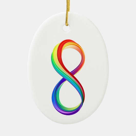 Gelaagd Rainbow Infinity symbool Keramisch Ornament (Voorkant)