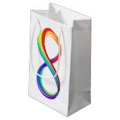 Gelaagd Rainbow Infinity symbool Klein Cadeauzakje (Achterkant Gekanteld)