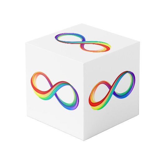 Gelaagd Rainbow Infinity symbool Kubus (Achter hoekig)