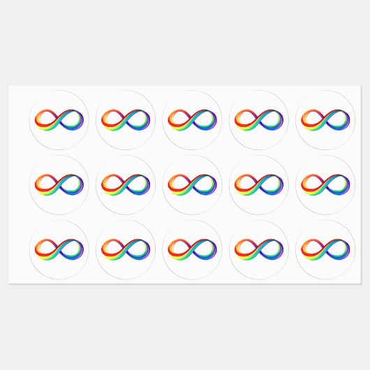 Gelaagd Rainbow Infinity symbool Labels (Vel)