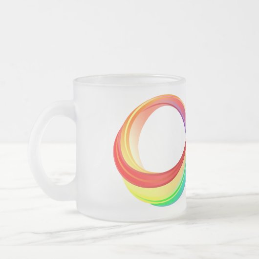 Gelaagd Rainbow Infinity symbool Matglas Koffiemok (Links)