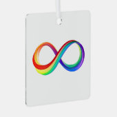 Gelaagd Rainbow Infinity symbool Metalen Ornament (Voorkant Rechts)