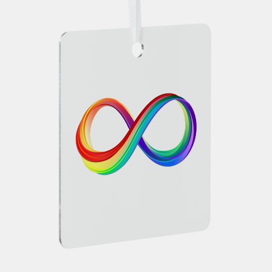 Gelaagd Rainbow Infinity symbool Metalen Ornament (Voorkant Rechts)