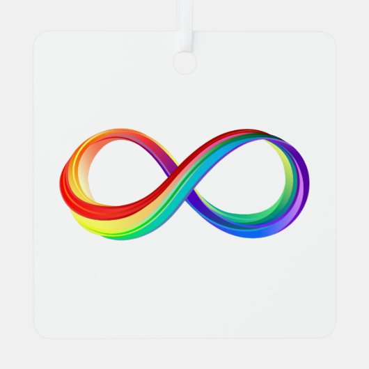 Gelaagd Rainbow Infinity symbool Metalen Ornament (Achterkant)