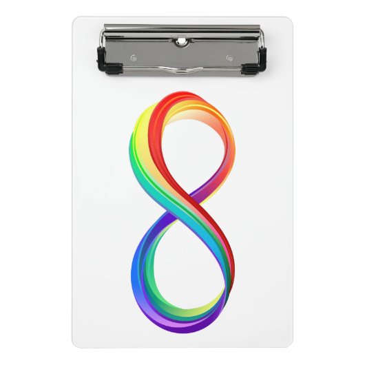 Gelaagd Rainbow Infinity symbool Mini Klembord (Voorkant)