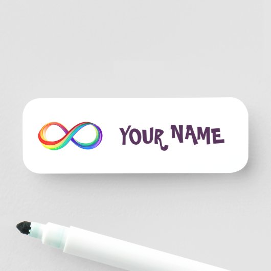 Gelaagd Rainbow Infinity symbool Naamplaatje (In situ)