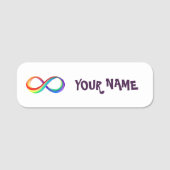 Gelaagd Rainbow Infinity symbool Naamplaatje (Voorkant)