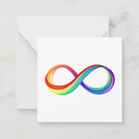 Gelaagd Rainbow Infinity symbool Notitiekaartje (Voorkant)