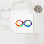Gelaagd Rainbow Infinity symbool Notitiekaartje (Voorkant / Achterkant in situ)