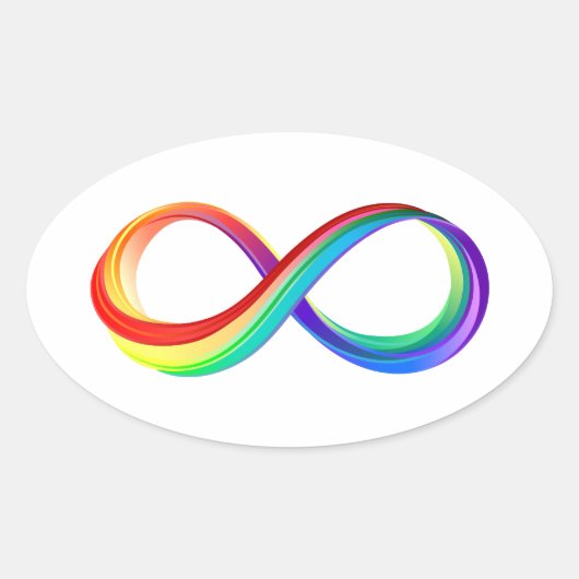 Gelaagd Rainbow Infinity symbool Ovale Sticker (Voorkant)
