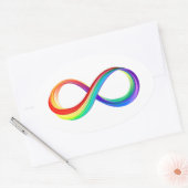Gelaagd Rainbow Infinity symbool Ovale Sticker (Envelop)
