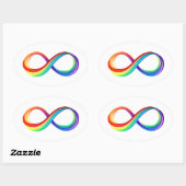 Gelaagd Rainbow Infinity symbool Ovale Sticker (Vel)