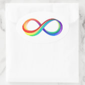 Gelaagd Rainbow Infinity symbool Ovale Sticker (Tas)