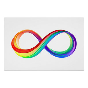 Gelaagd Rainbow Infinity symbool Perfect Poster