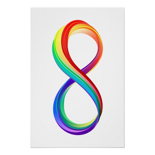 Gelaagd Rainbow Infinity symbool Perfect Poster (Voorkant)