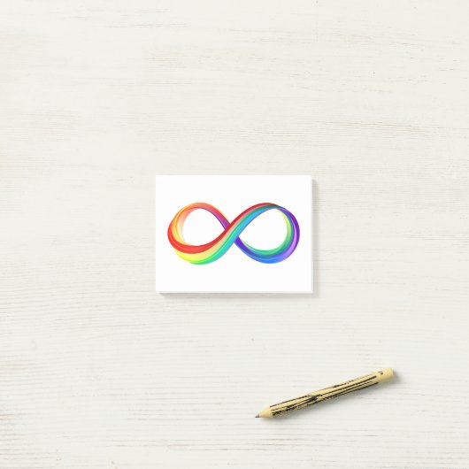 Gelaagd Rainbow Infinity symbool Post-it® Notes (Op bureau)