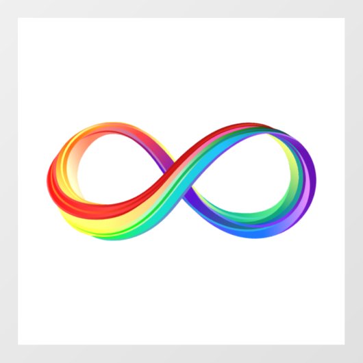 Gelaagd Rainbow Infinity symbool Raamsticker (Vel)