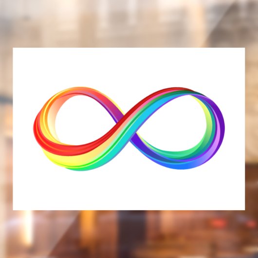 Gelaagd Rainbow Infinity symbool Raamsticker (Vel 2)