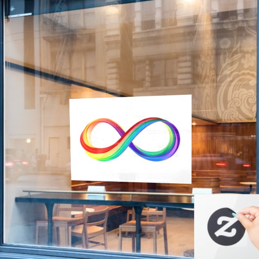 Gelaagd Rainbow Infinity symbool Raamsticker (Cafe Raam)