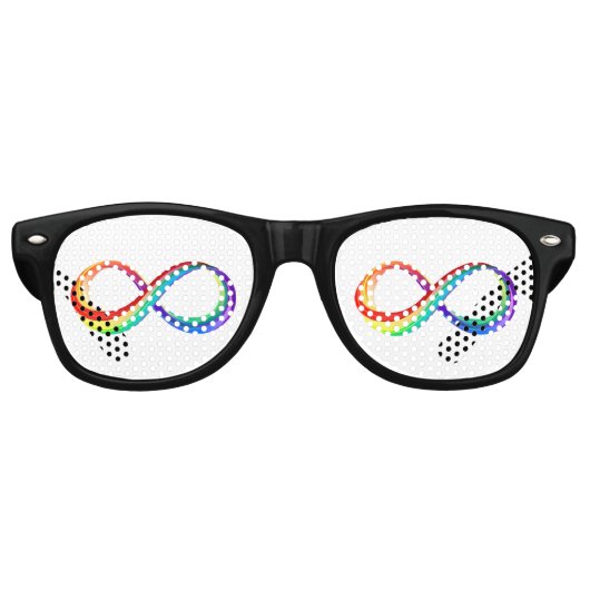 Gelaagd Rainbow Infinity symbool Retro Zonnebril (Voorkant)