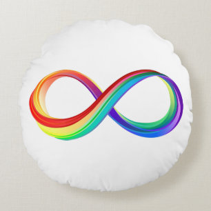 Gelaagd Rainbow Infinity symbool Rond Kussen