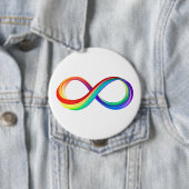 Gelaagd Rainbow Infinity symbool Ronde Button 4,0 Cm (In situ)