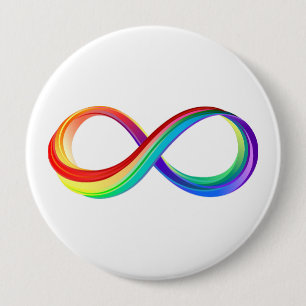 Gelaagd Rainbow Infinity symbool Ronde Button 4,0 Cm