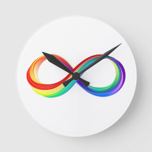 Gelaagd Rainbow Infinity symbool Ronde Klok