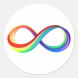 Gelaagd Rainbow Infinity symbool Ronde Sticker