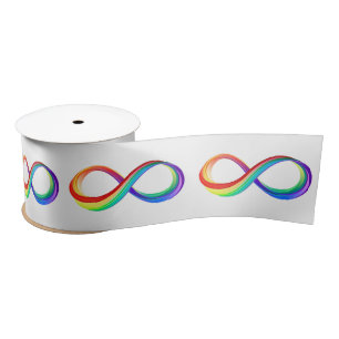 Gelaagd Rainbow Infinity symbool Satijnen Lint
