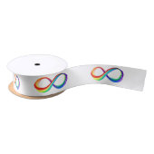Gelaagd Rainbow Infinity symbool Satijnen Lint (Spoel)