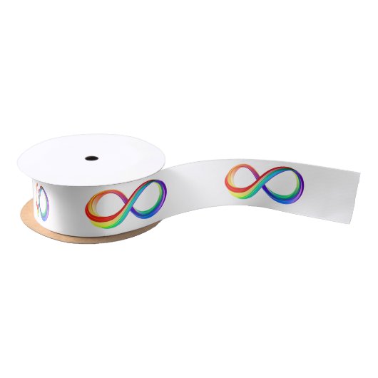 Gelaagd Rainbow Infinity symbool Satijnen Lint (Spoel)