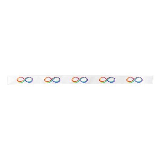 Gelaagd Rainbow Infinity symbool Satijnen Lint (Voorkant)