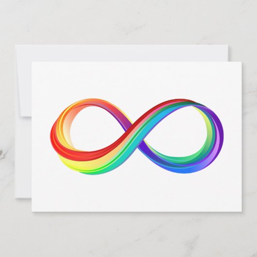 Gelaagd Rainbow Infinity symbool Save The Date (Voorkant)