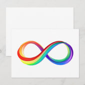 Gelaagd Rainbow Infinity symbool Save The Date (Voorkant / Achterkant)