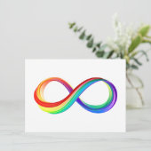 Gelaagd Rainbow Infinity symbool Save The Date (Staand voorkant)