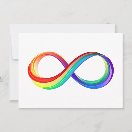Gelaagd Rainbow Infinity symbool Save The Date (Voorkant)